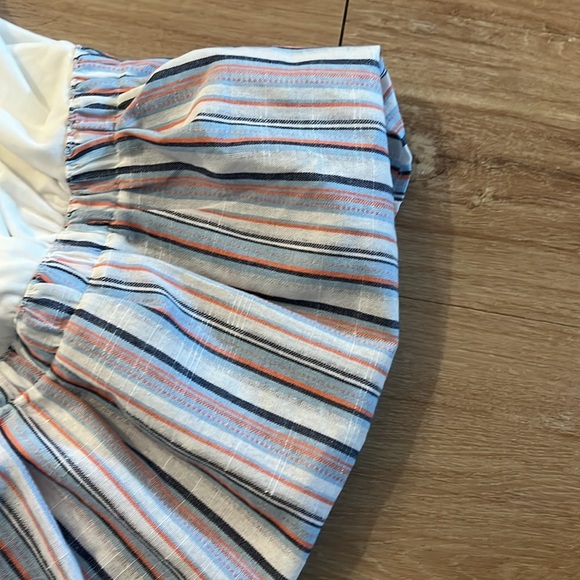 NWT - Anthropologie Dolan White Striped Contrast Vneck Tie Tank Size Medium - Picture 7 of 7